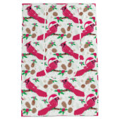 Roter Kardinal Bird santa Mittlere Geschenktüte (Rückseite)