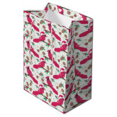 Roter Kardinal Bird santa Mittlere Geschenktüte (Rückseite Schrägansicht)