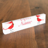 Roter Kardinal Bird Thunder_Cove Namensplakette (Seite)