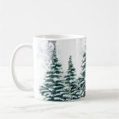 Roter Kardinal Bird von Rustic Green Winter Pine T Kaffeetasse (Links)