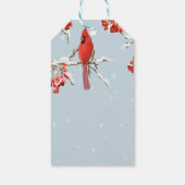 Roter Kardinal Birds Tree Schnee Weihnachten Geschenkanhänger (Rückseite)