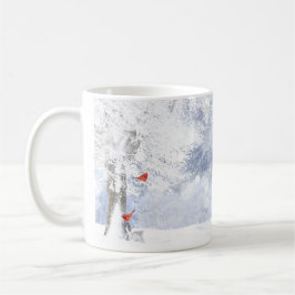 Roter Kardinal Birds Weihnachtsschneebaume Kaffeetasse