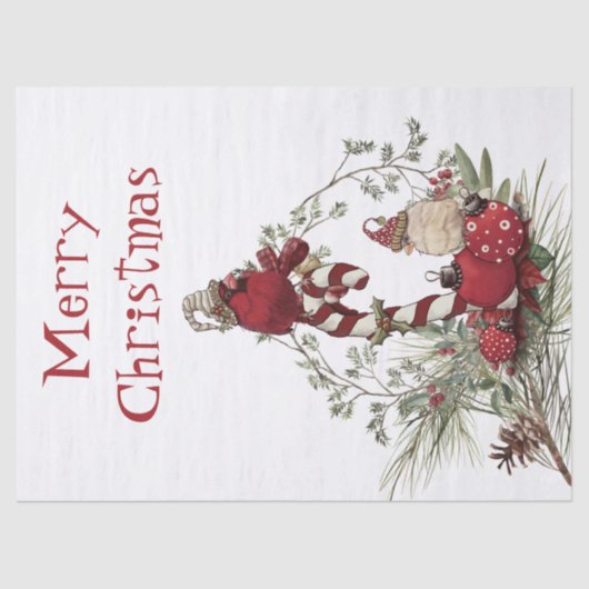 Roter Kardinal Chickadee Bird Winter Weihnachten Seidenpapier (Vorderseite)