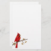 Roter Kardinal, der Weihnachtsvogel Briefpapier (Vorne/Hinten)