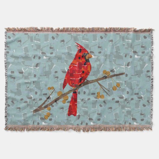 Roter Kardinal, der Weihnachtsvogel Decke (Vorderseite)