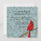 Roter Kardinal, der Weihnachtsvogel Einladung (Rückseite)