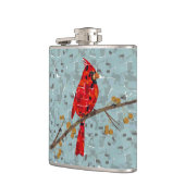 Roter Kardinal, der Weihnachtsvogel Flachmann (Links)