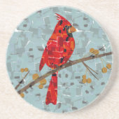 Roter Kardinal, der Weihnachtsvogel Getränkeuntersetzer (Vorne)