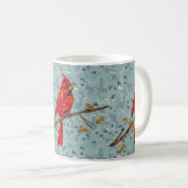 Roter Kardinal, der Weihnachtsvogel Kaffeetasse (VorderseiteRechts)