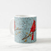 Roter Kardinal, der Weihnachtsvogel Kaffeetasse (Vorderseite Links)