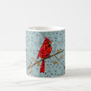Roter Kardinal, der Weihnachtsvogel Kaffeetasse