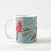Roter Kardinal, der Weihnachtsvogel Kaffeetasse (Links)