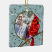 Roter Kardinal, der Weihnachtsvogel Keramikornament (Rechts)