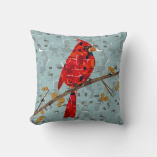 Roter Kardinal, der Weihnachtsvogel Kissen