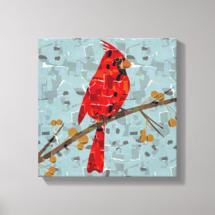 Roter Kardinal, der Weihnachtsvogel Leinwanddruck