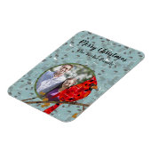 Roter Kardinal, der Weihnachtsvogel Magnet (Linke Seite)