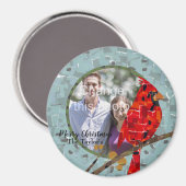 Roter Kardinal, der Weihnachtsvogel Magnet (Vorderseite/Rückseite)
