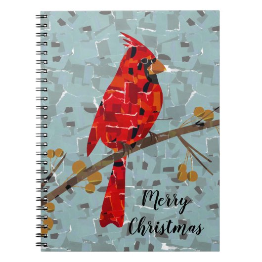 Roter Kardinal, der Weihnachtsvogel Notizblock (Vorderseite)
