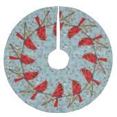 Roter Kardinal, der Weihnachtsvogel Polyester Weihnachtsbaumdecke (Vorderseite)