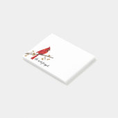 Roter Kardinal, der Weihnachtsvogel Post-it Klebezettel (angewinkelt)