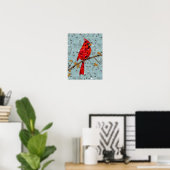 Roter Kardinal, der Weihnachtsvogel Poster (Heimbüro)