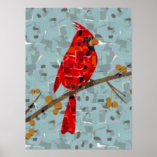 Roter Kardinal, der Weihnachtsvogel Poster (Vorne)