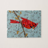 Roter Kardinal, der Weihnachtsvogel Puzzle (Horizontal)