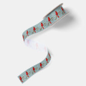 Roter Kardinal, der Weihnachtsvogel Satinband (Rückseite)