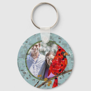 Roter Kardinal, der Weihnachtsvogel Schlüsselanhänger