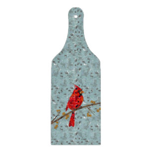 Roter Kardinal, der Weihnachtsvogel Schneidebrett