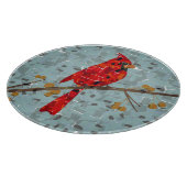 Roter Kardinal, der Weihnachtsvogel Schneidebrett (Ecke)
