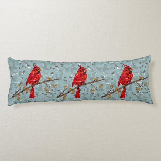 Roter Kardinal, der Weihnachtsvogel Seitenschläferkissen (Rückseite)