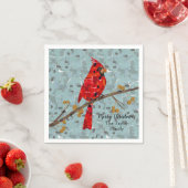 Roter Kardinal, der Weihnachtsvogel Serviette (Beispiel)