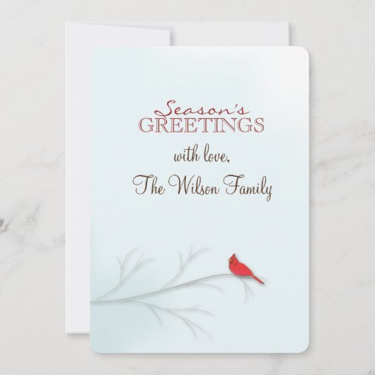 Roter Kardinal Doppelseitige Fotokarte (Rückseite)