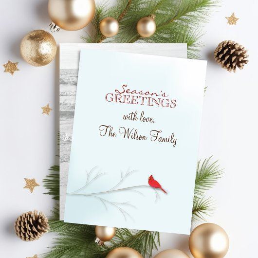 Roter Kardinal Doppelseitige Fotokarte