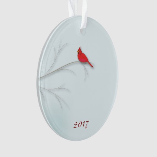 Roter Kardinal Editable Foto Ornament (Vorderseite)