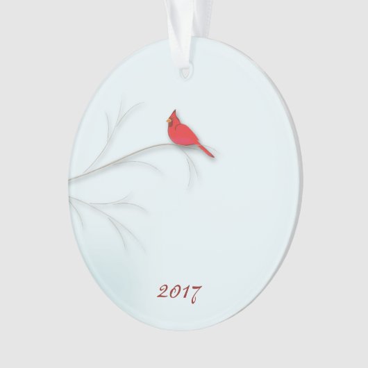 Roter Kardinal Editable Foto Ornament (Vorderseite)