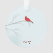 Roter Kardinal Editable Foto Ornament (Vorderseite)