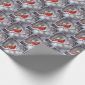 Roter Kardinal eine Winterzweigung Geschenkpapier (Ecke)