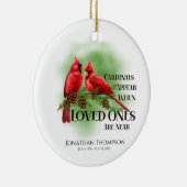 Roter Kardinal erscheint Memorial Foto Keramik Ornament (Rechts)
