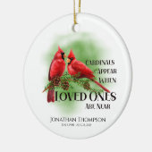 Roter Kardinal erscheint Memorial Foto Keramik Ornament (Links)
