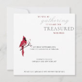 Roter Kardinal Feier des Lebens Einladung (Rückseite)