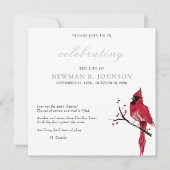 Roter Kardinal Feier des Lebens Einladung (Vorderseite)