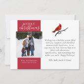 Roter Kardinal Foto Frohe Weihnachten (Vorderseite)