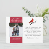 Roter Kardinal Foto Frohe Weihnachten (Stehend Vorderseite)