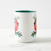 Roter Kardinal Frohes Neues Jahr & Frohe Weihnacht Tasse (Zentrum)