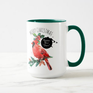 Roter Kardinal Frohes Neues Jahr & Frohe Weihnacht Tasse