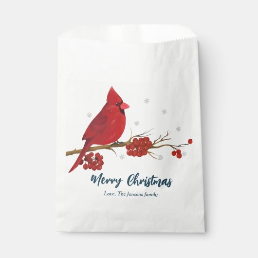 Roter Kardinal Geburtstag Weihnachten Geschenktütchen (Vorderseite)