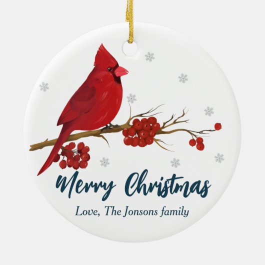 Roter Kardinal Geburtstag Weihnachtsschmuck (Hinten)