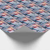 Roter Kardinal Gesang eines Frosty Tunes Geschenkpapier (Ecke)